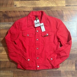 NWT Lee x Alife Art Museum Red Pinstripe Denim Jacket - Large